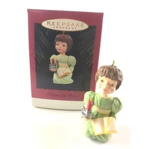 Hallmark Keepsake Ornament Christmas Pray For Peace Girl Candle